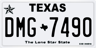 TX license plate DMG7490