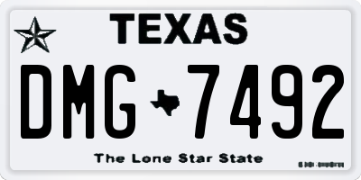 TX license plate DMG7492