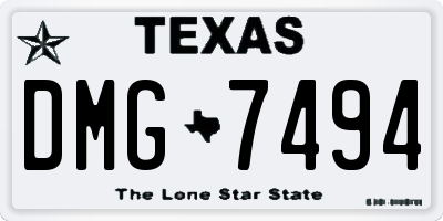 TX license plate DMG7494