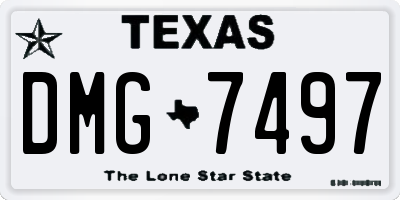 TX license plate DMG7497
