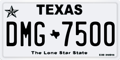 TX license plate DMG7500