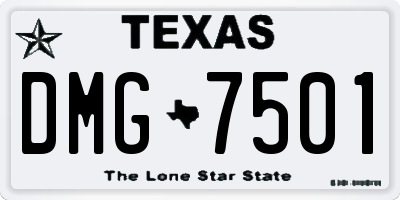 TX license plate DMG7501