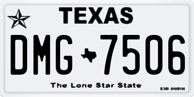 TX license plate DMG7506