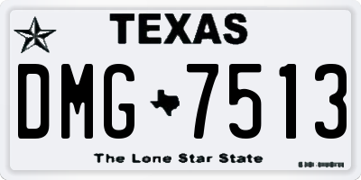 TX license plate DMG7513