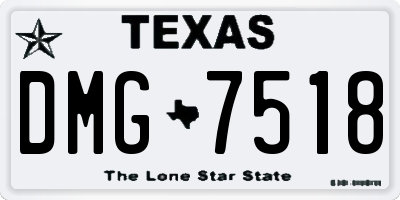 TX license plate DMG7518
