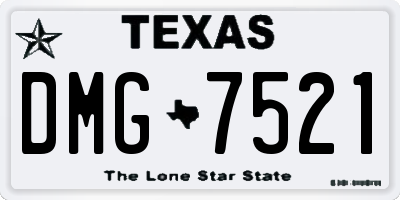 TX license plate DMG7521