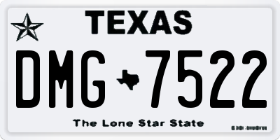 TX license plate DMG7522