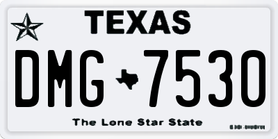 TX license plate DMG7530