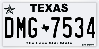 TX license plate DMG7534