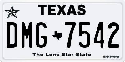TX license plate DMG7542