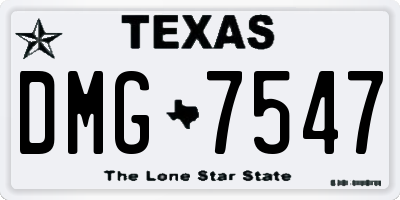 TX license plate DMG7547