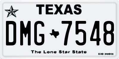 TX license plate DMG7548