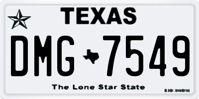 TX license plate DMG7549