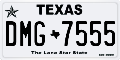 TX license plate DMG7555