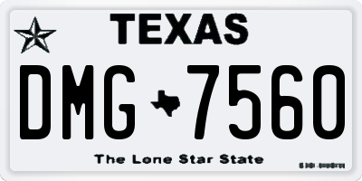 TX license plate DMG7560