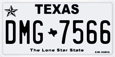 TX license plate DMG7566