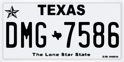 TX license plate DMG7586