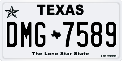 TX license plate DMG7589