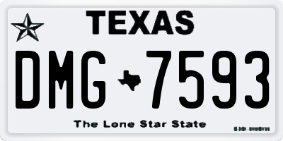 TX license plate DMG7593