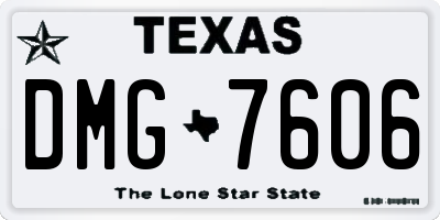 TX license plate DMG7606