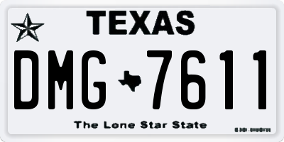 TX license plate DMG7611