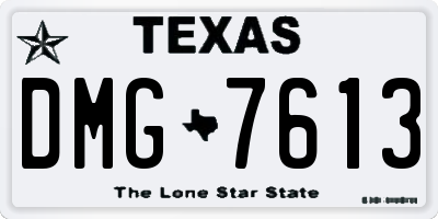 TX license plate DMG7613