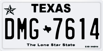 TX license plate DMG7614