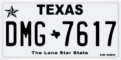 TX license plate DMG7617
