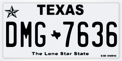 TX license plate DMG7636