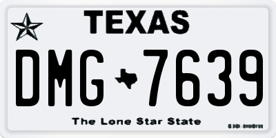 TX license plate DMG7639