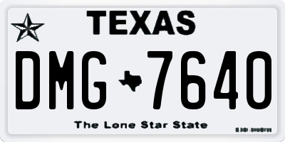 TX license plate DMG7640