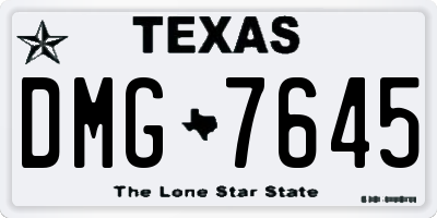 TX license plate DMG7645
