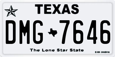 TX license plate DMG7646