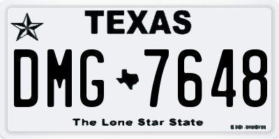 TX license plate DMG7648