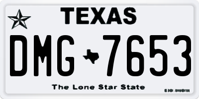 TX license plate DMG7653