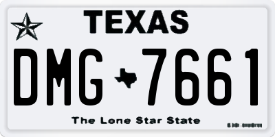TX license plate DMG7661