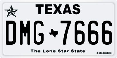 TX license plate DMG7666