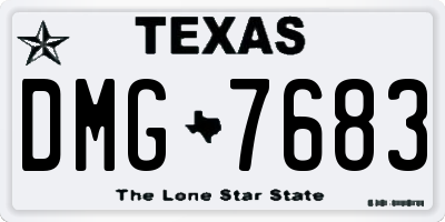 TX license plate DMG7683
