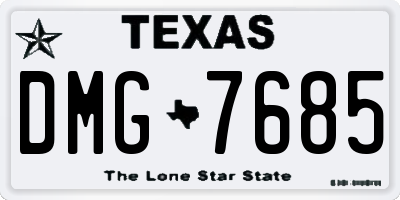 TX license plate DMG7685