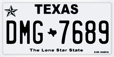 TX license plate DMG7689