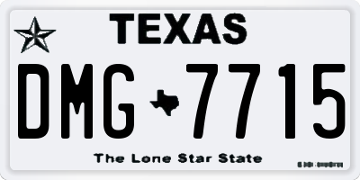 TX license plate DMG7715
