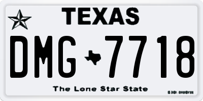 TX license plate DMG7718