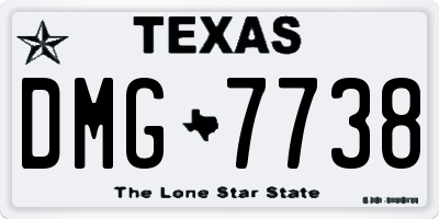 TX license plate DMG7738