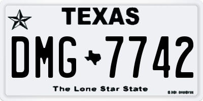 TX license plate DMG7742
