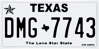 TX license plate DMG7743