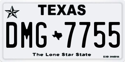 TX license plate DMG7755