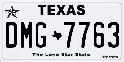 TX license plate DMG7763