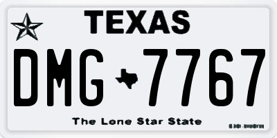 TX license plate DMG7767
