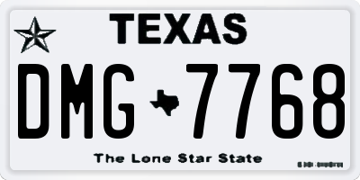 TX license plate DMG7768