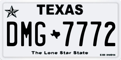 TX license plate DMG7772